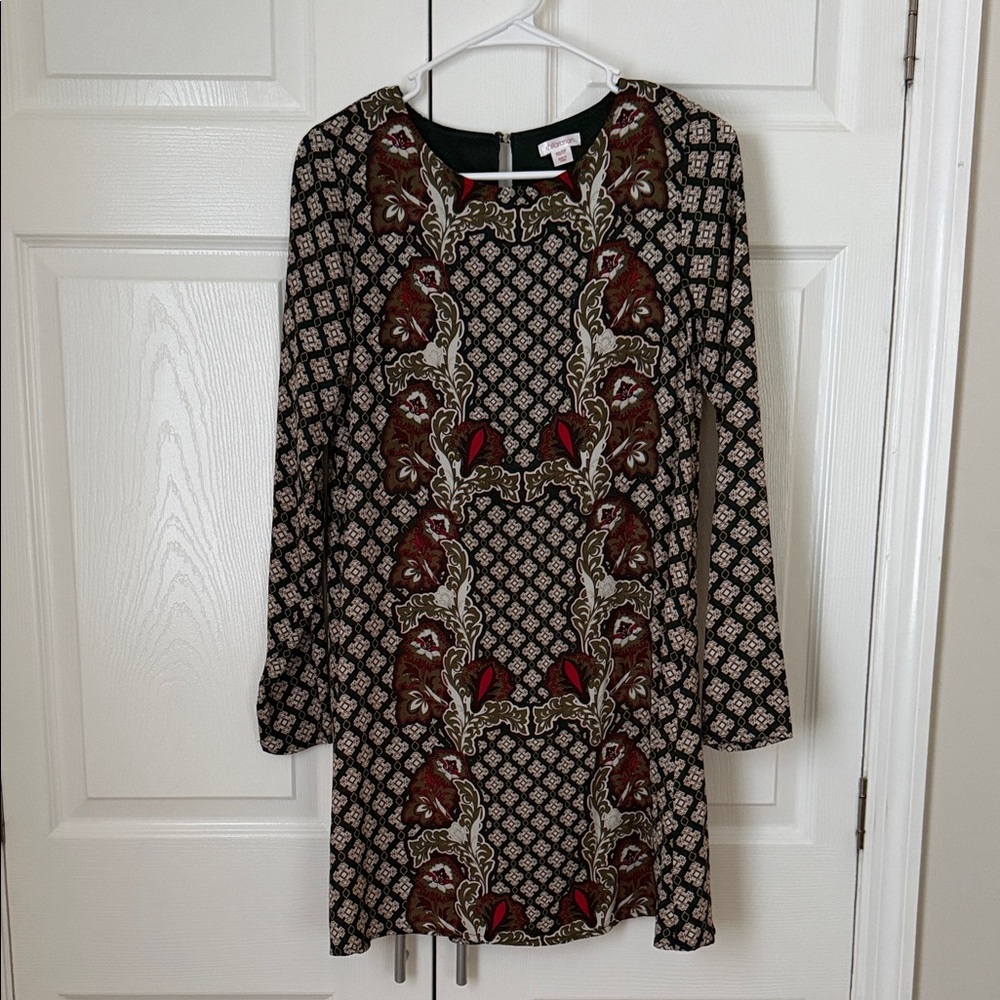 Xhilaration Black and Brown Long Sleeve Dress